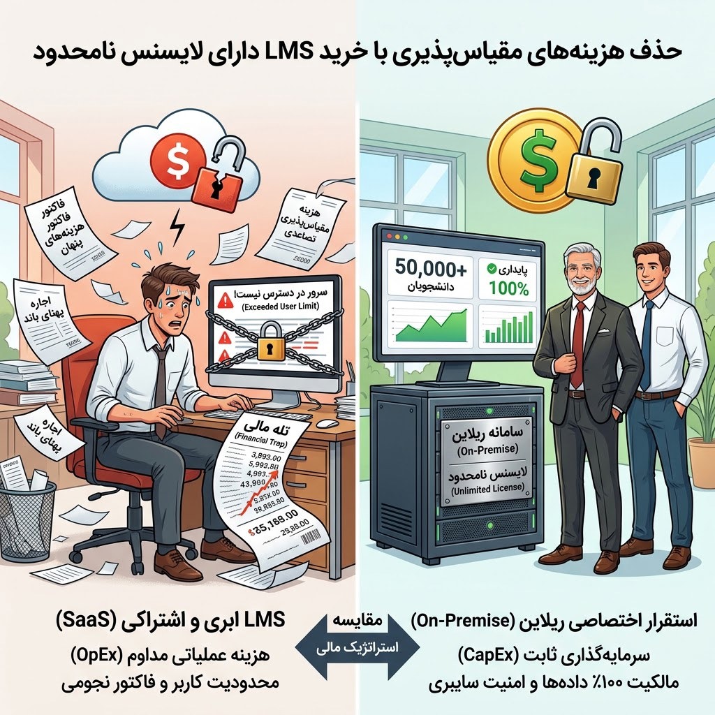 ۳ تله قیمت LMS ابری؛ حذف هزینه‌های پنهان با لایسنس نامحدود